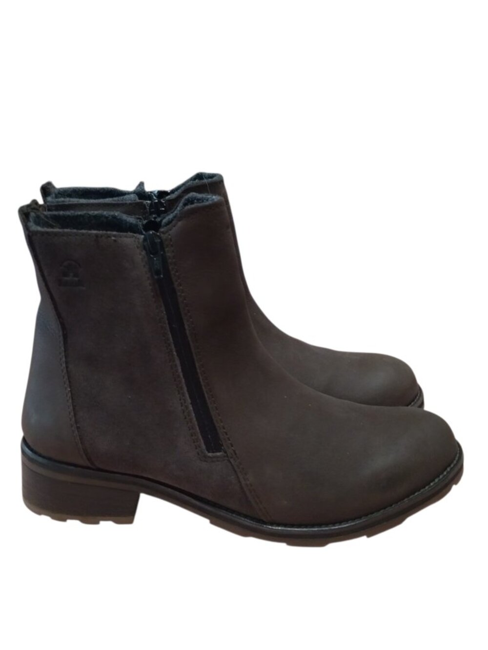 Kamik Women's Size 10 Isabella Lo Ankle Boots Booties Zip Up Dark Brown Leather